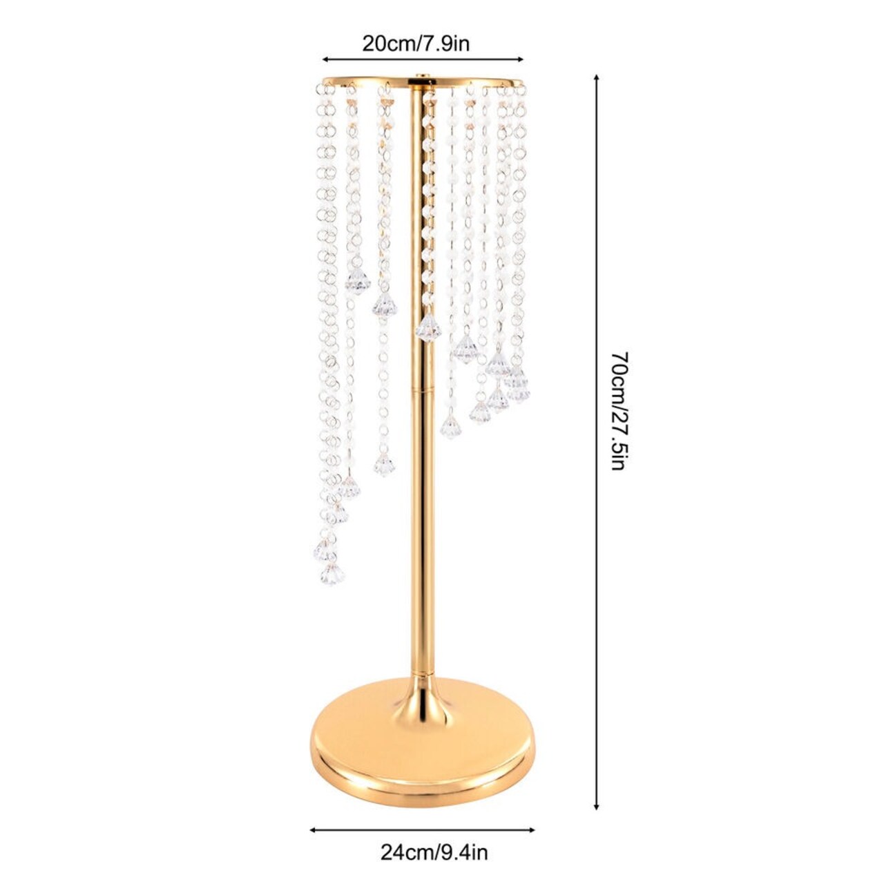 10 Pcs 27.5inch Tall Wedding Centerpieces Silver/Gold Vases Crystal Flower Vase